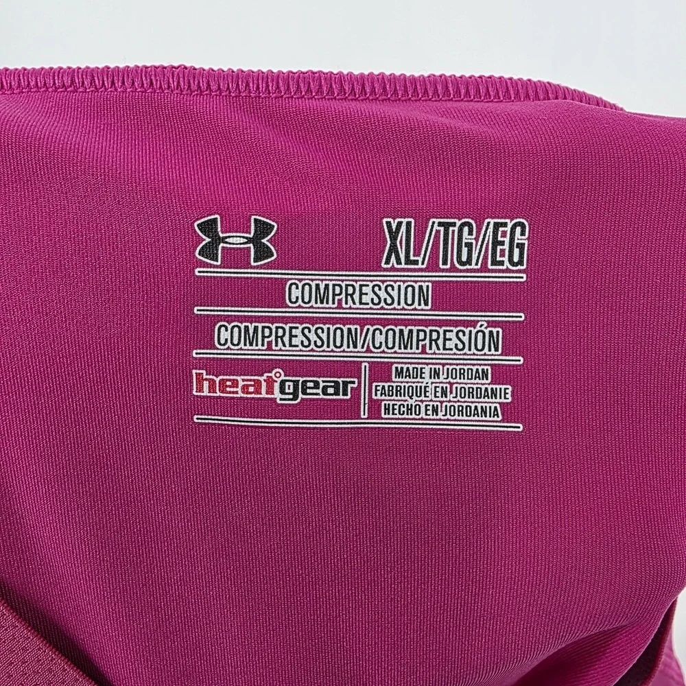 Under Armour Compression Shirt Mens XL Pink Short Sleeve‎ Heatgear Football